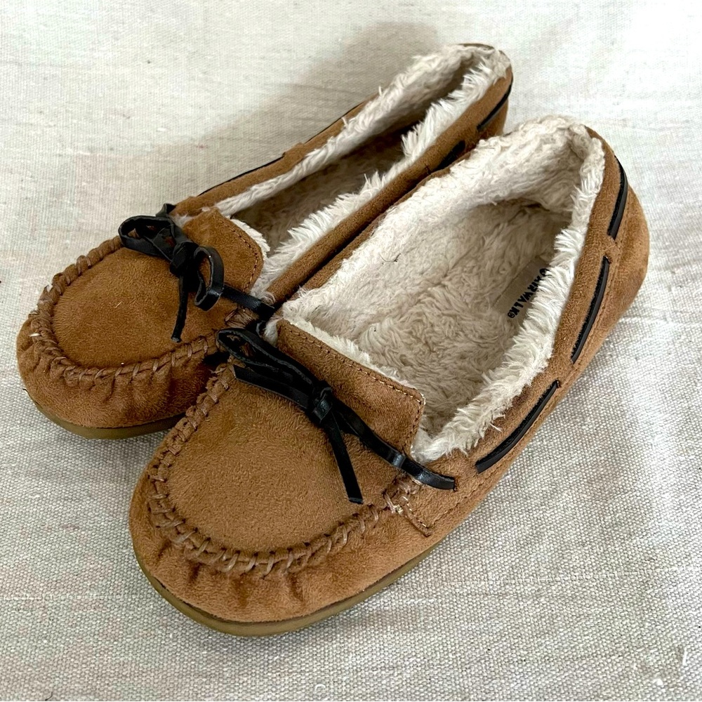 Airwalk Moccasin Loafers Women’s Size 5 Brown Slip On Faux Fur